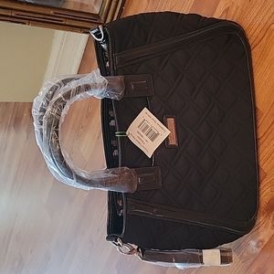 NWT Vera Bradley Trimmed Trapeze Sachel in Expresso